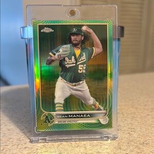 Topps Chrome Sean Manaea Green And Yellow Pulse, /99